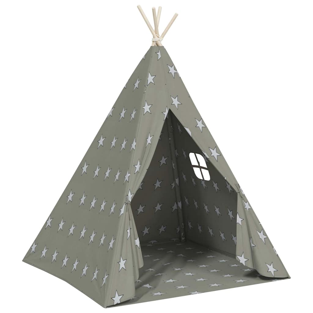 Kinder Tipi-Zelt mit Tasche Polyester Grau 115x115x160 cm