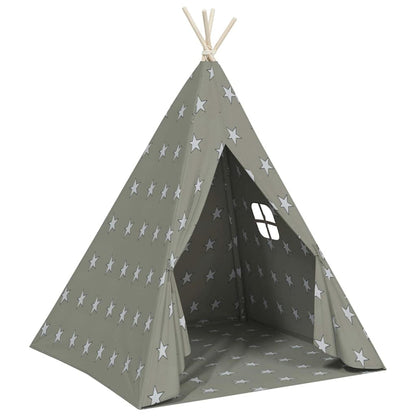 Kinder Tipi-Zelt mit Tasche Polyester Grau 115x115x160 cm