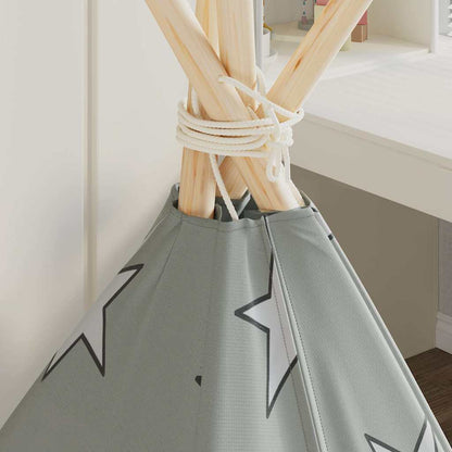 Kinder Tipi-Zelt mit Tasche Polyester Grau 115x115x160 cm