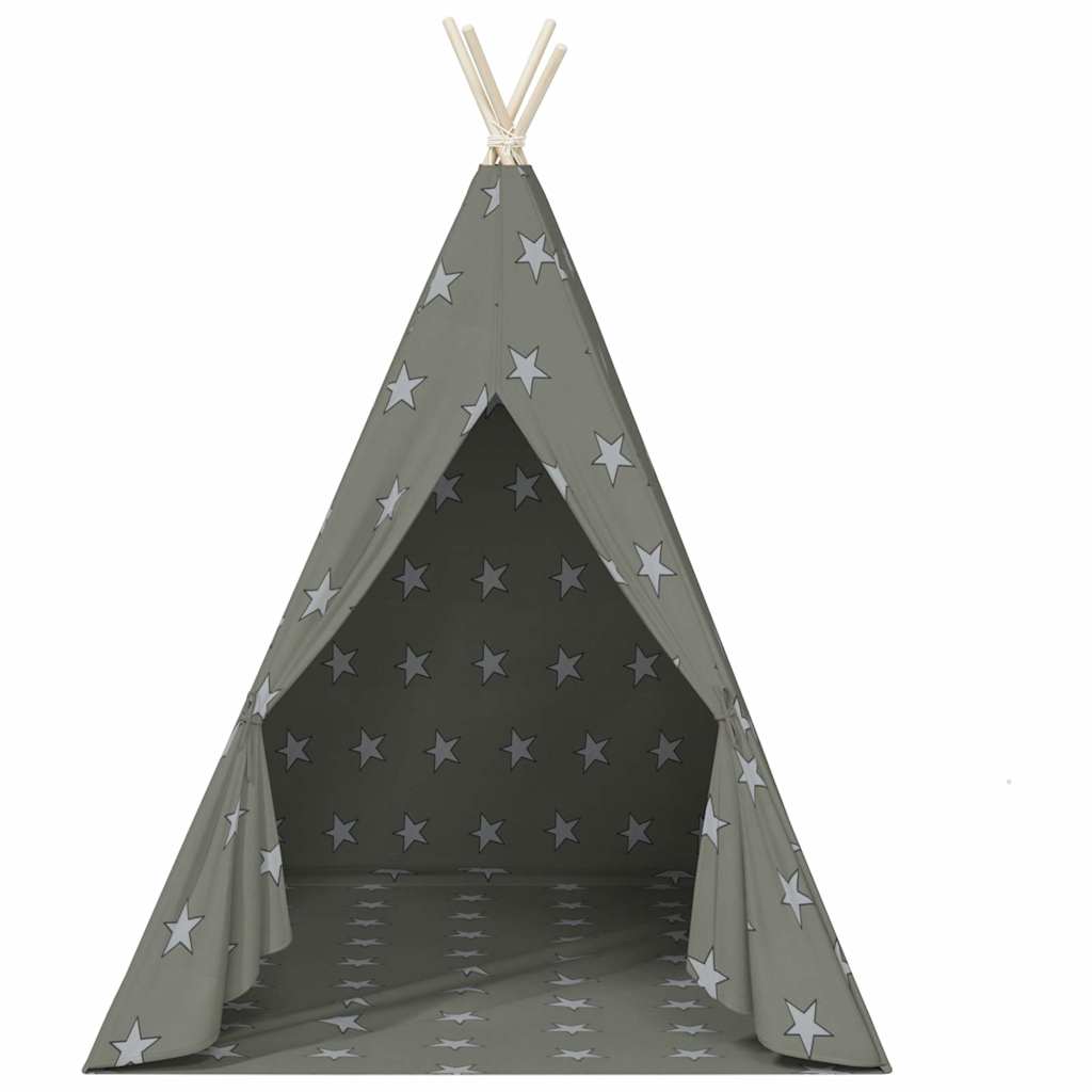 Kinder Tipi-Zelt mit Tasche Polyester Grau 115x115x160 cm