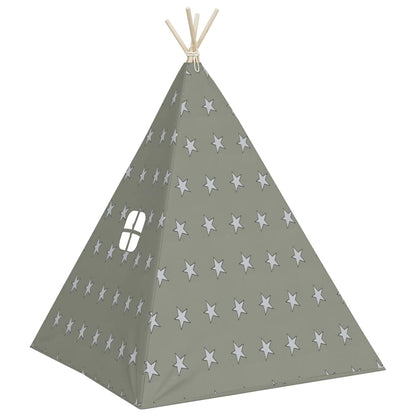 Kinder Tipi-Zelt mit Tasche Polyester Grau 115x115x160 cm