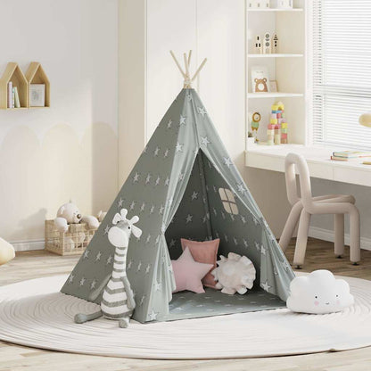Kinder Tipi-Zelt mit Tasche Polyester Grau 115x115x160 cm