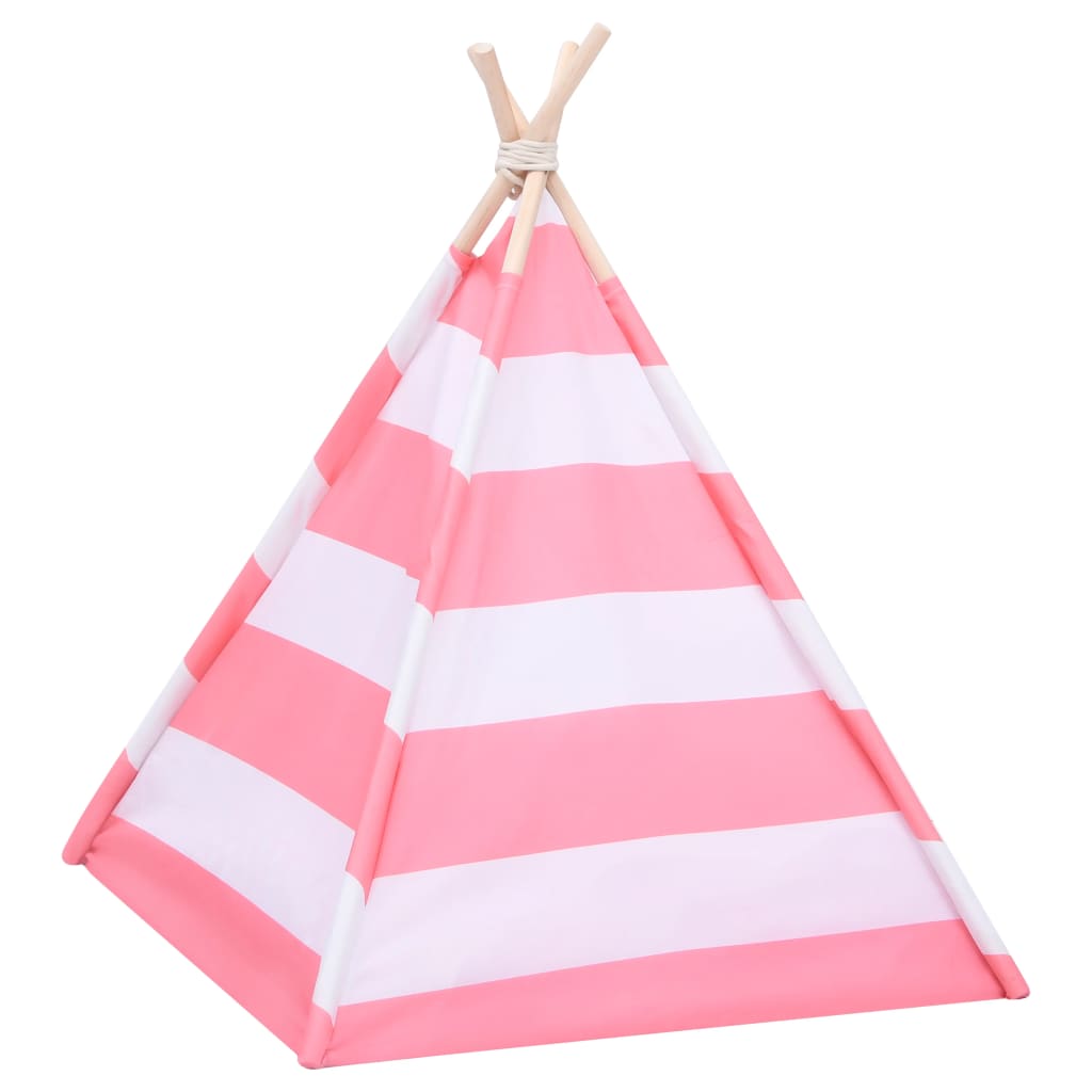 Katzen-Tipi-Zelt mit Tasche Pfirsichhaut Gestreift 60x60x70 cm