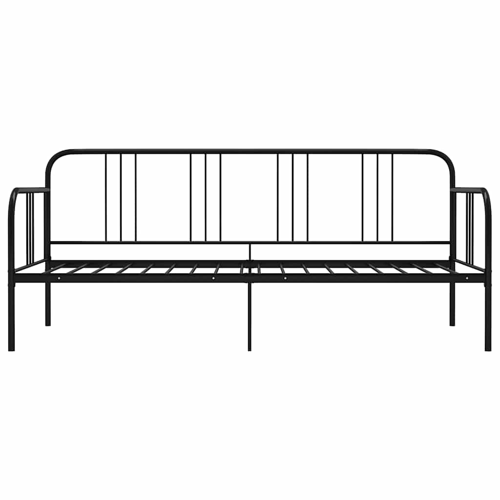 Schlafsofa Bettgestell Schwarz Metall 90x200 cm