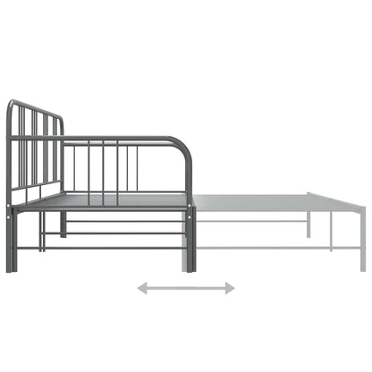 Ausziehsofa Bettgestell Grau Metall 90x200 cm