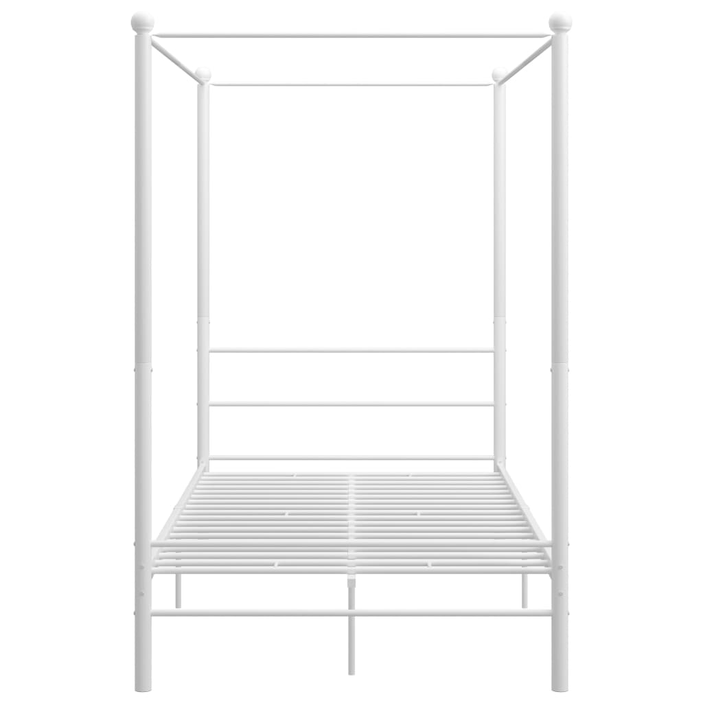 Himmelbett Weiß Metall 140x200 cm