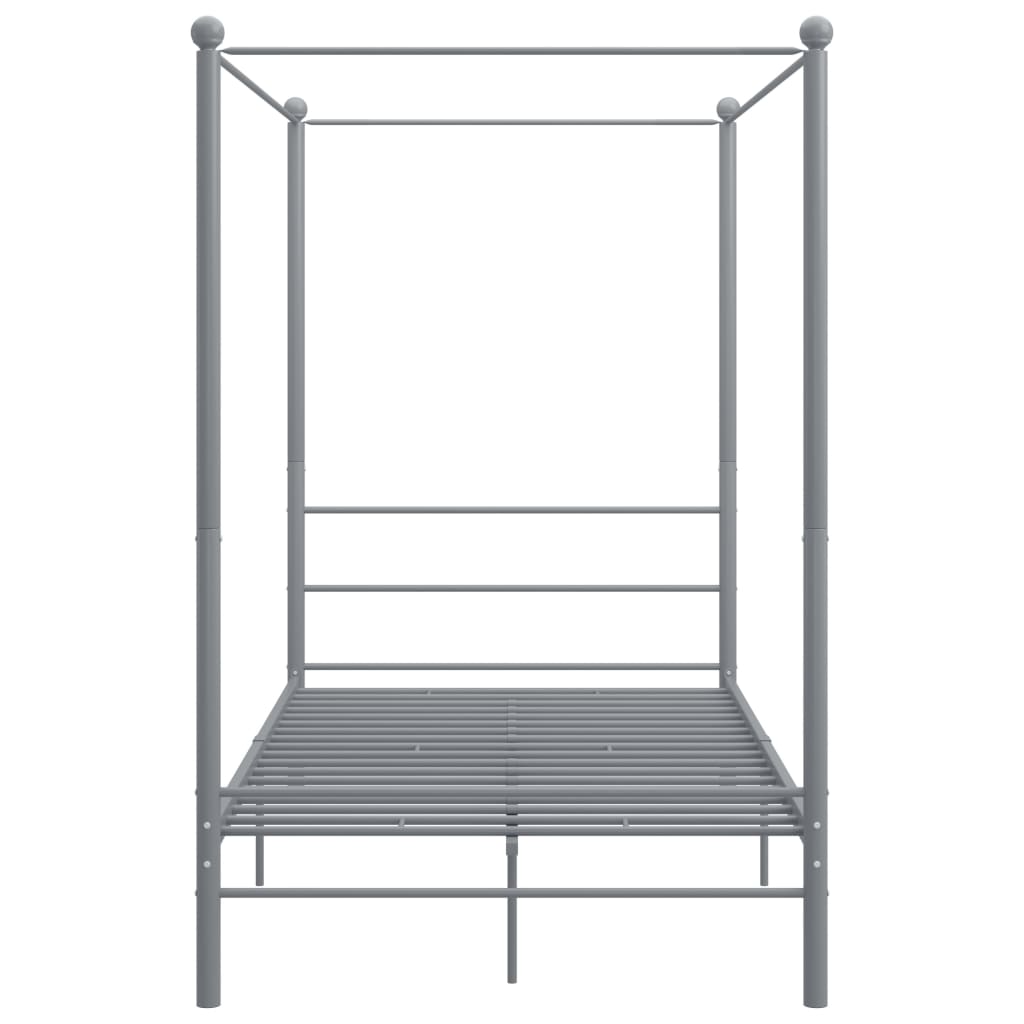 Himmelbett Grau Metall 140x200 cm