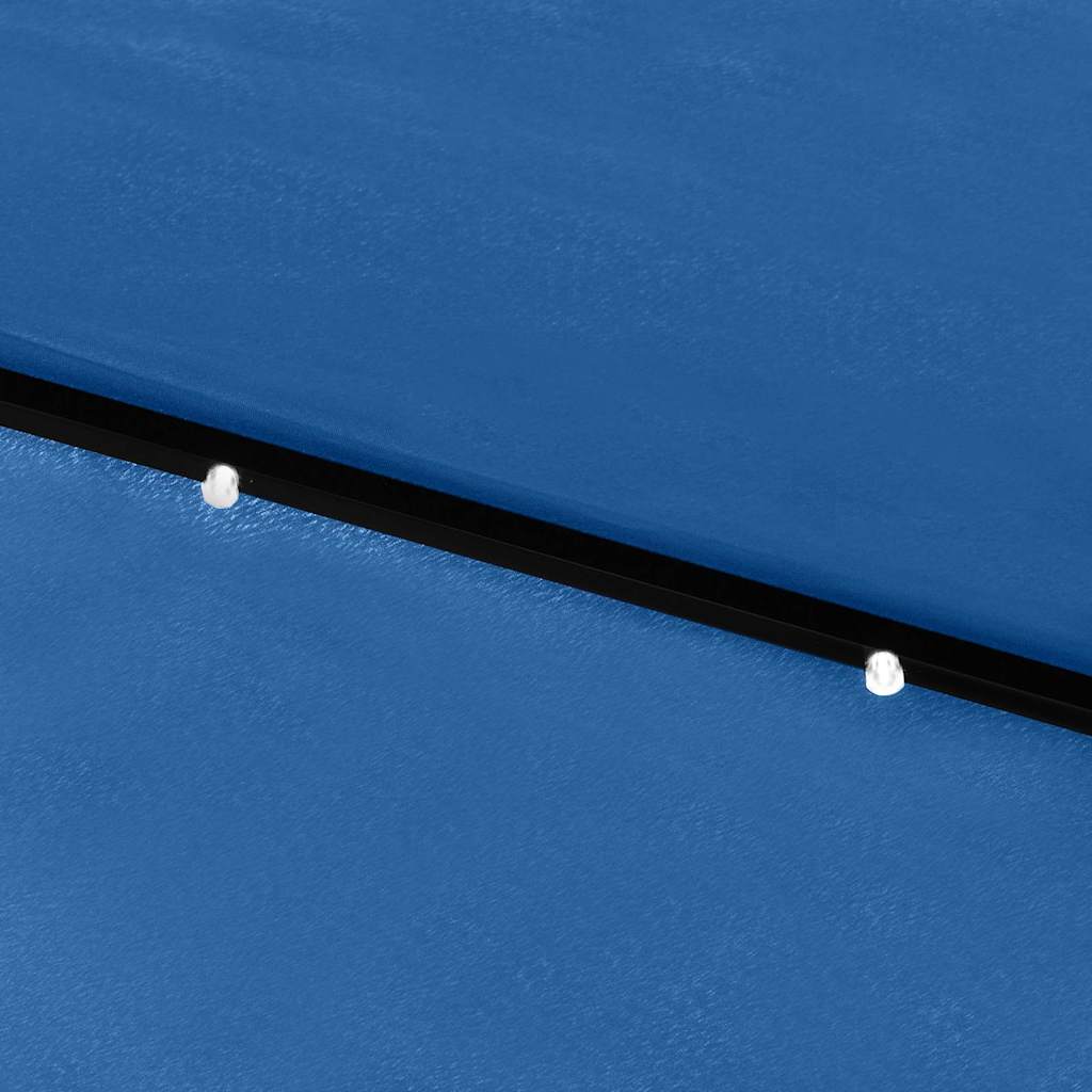 Sonnenschirm mit LEDs und Stahl-Mast Azurblau 2x3 m