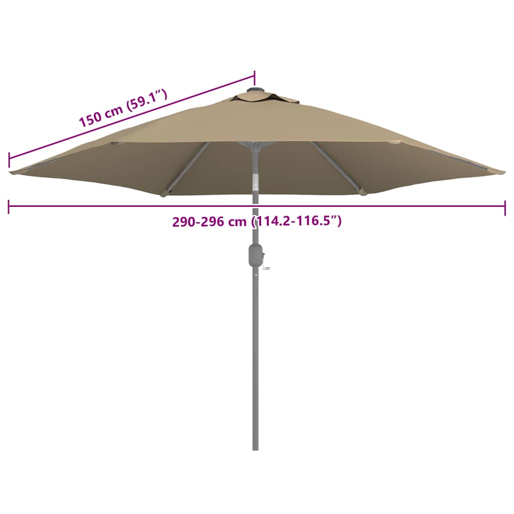 Ersatzbezug für Sonnenschirm Taupe 300 cm