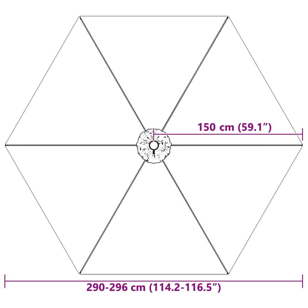 Ersatzbezug für Sonnenschirm Taupe 300 cm