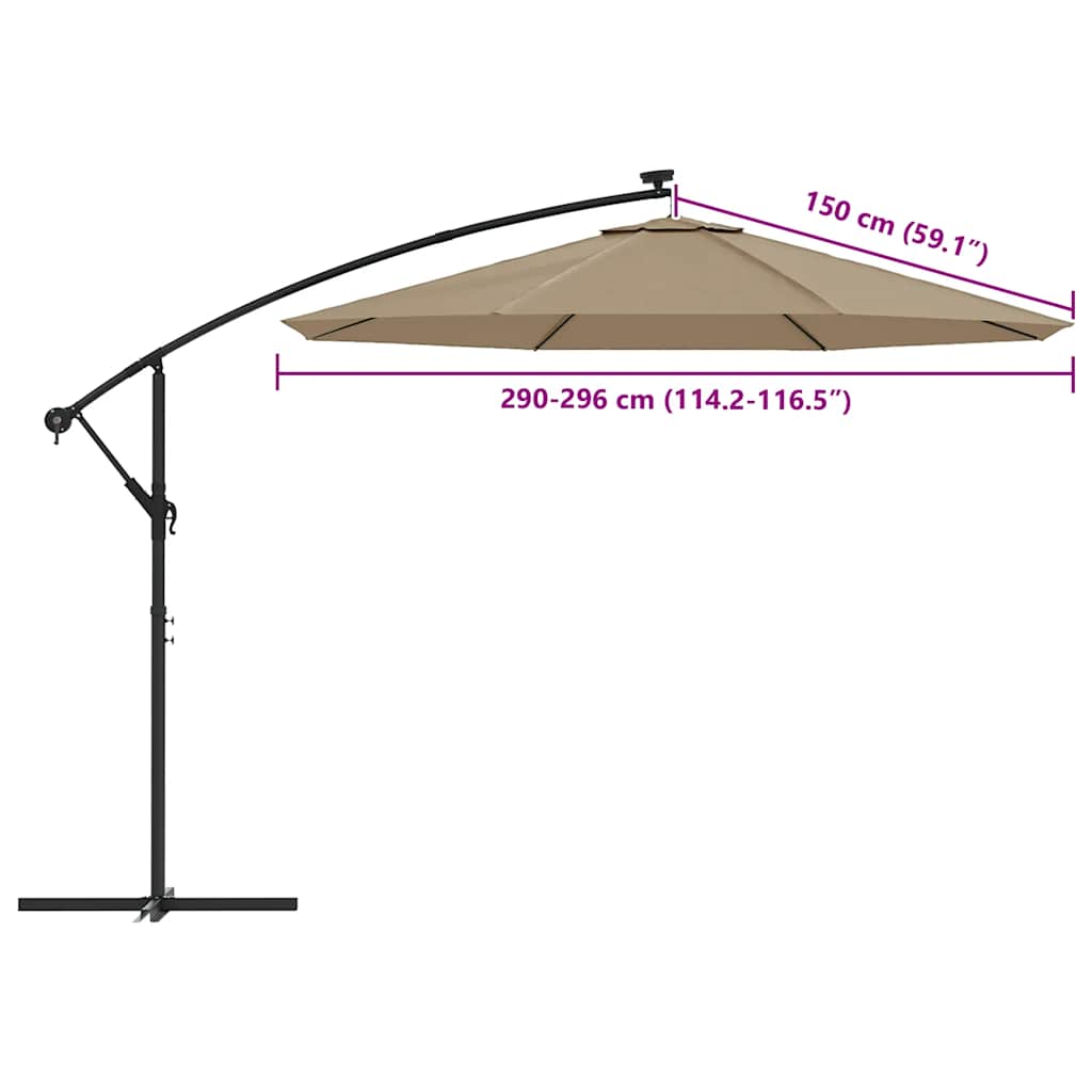 Ersatzbezug für Sonnenschirm Taupe 300 cm