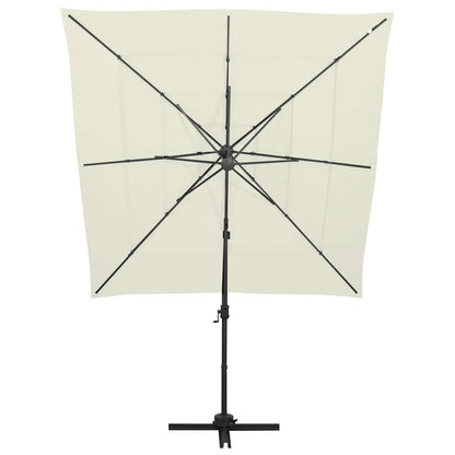 Sonnenschirm mit Aluminium-Mast 4-lagig Sandfarben 250x250 cm