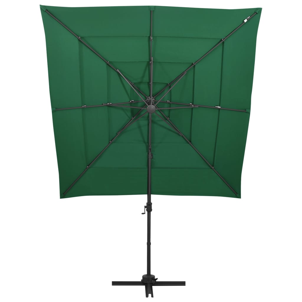 Sonnenschirm mit Aluminium-Mast 4-lagig Grün 250x250 cm