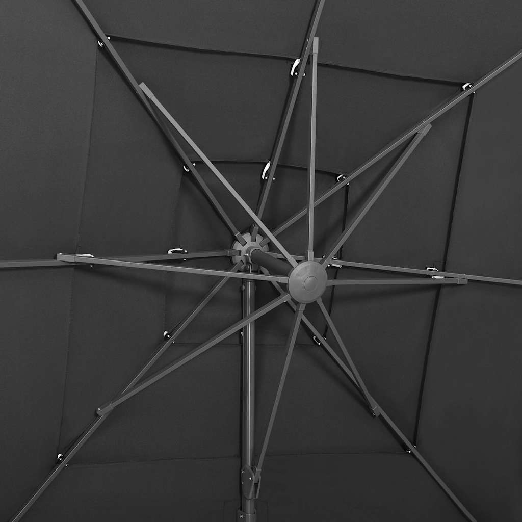 Sonnenschirm mit Aluminium-Mast 4-lagig Anthrazit 250x250 cm