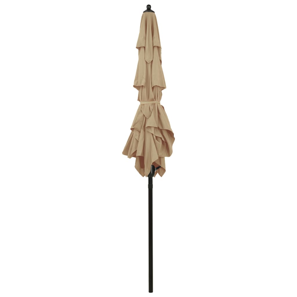 Sonnenschirm mit Aluminium-Mast 3-lagig Taupe 2x2 m