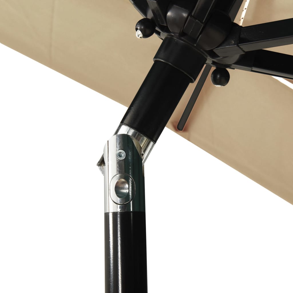 Sonnenschirm mit Aluminium-Mast 3-lagig Taupe 2x2 m
