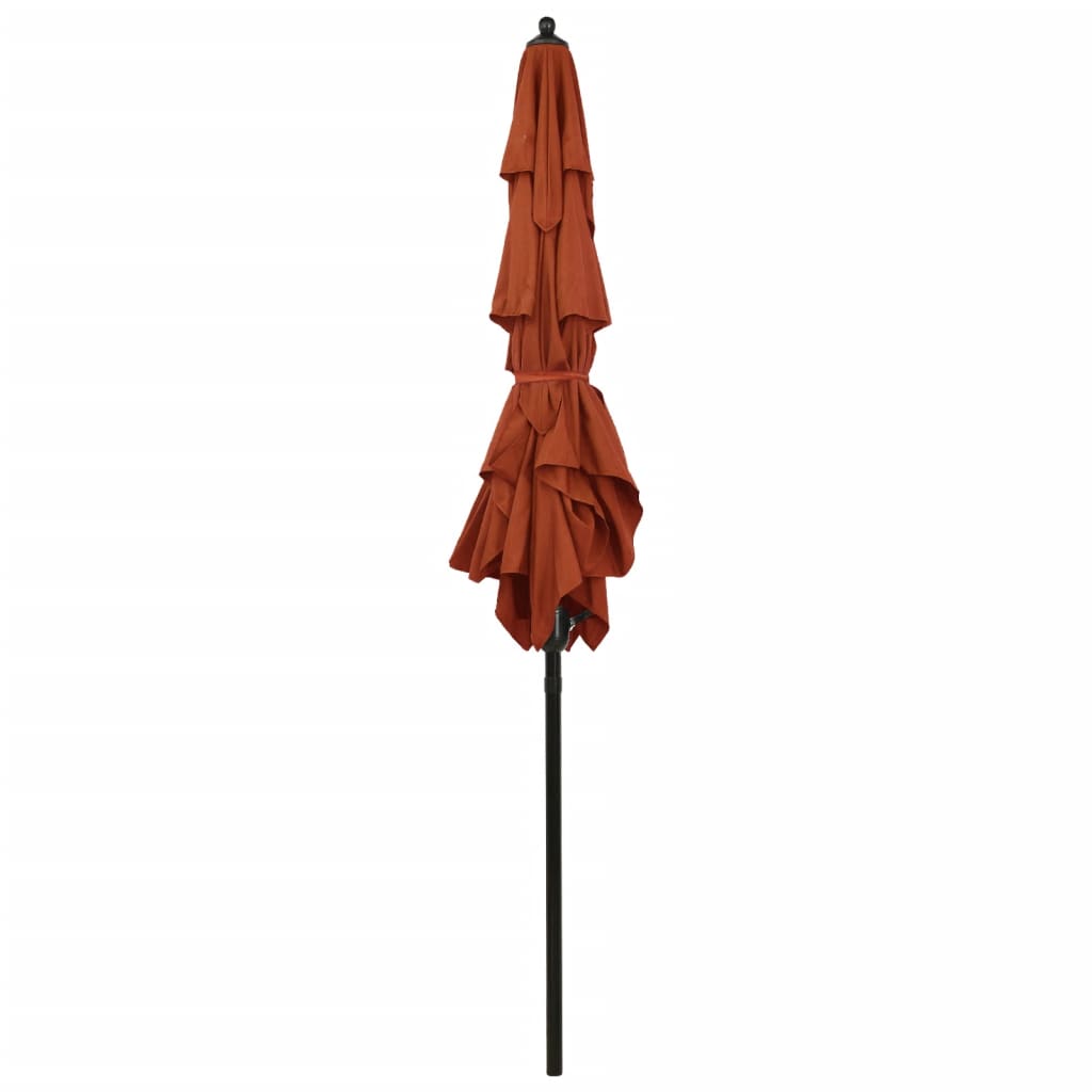 Sonnenschirm mit Aluminium-Mast 3-lagig Terrakottarot 2x2 m