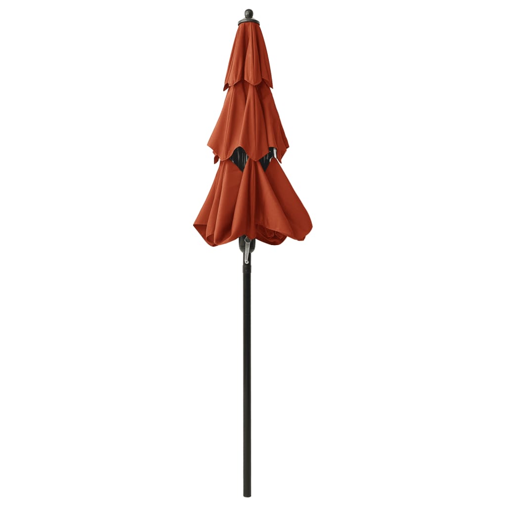 Sonnenschirm mit Aluminium-Mast 3-lagig Terrakottarot 2 m