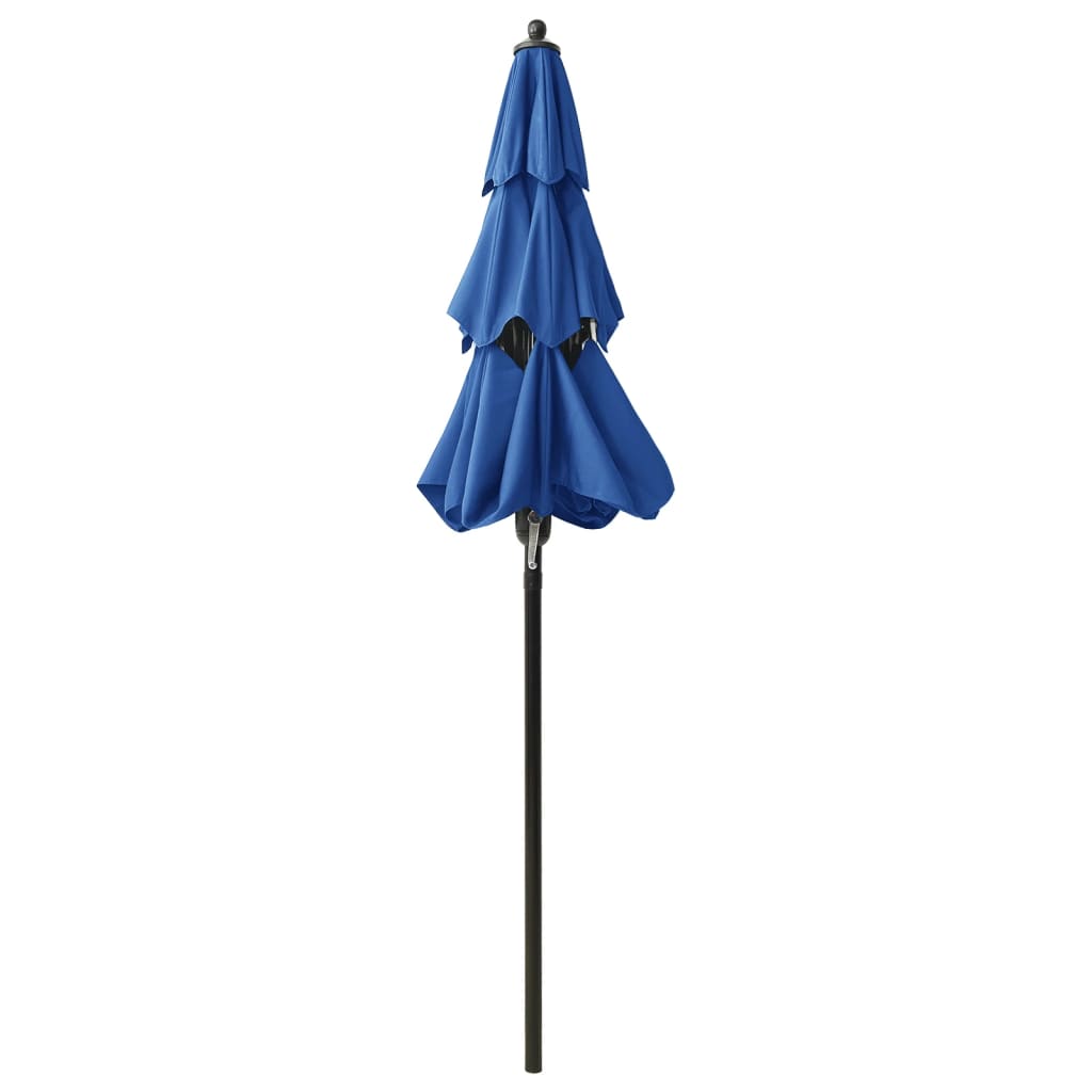 Sonnenschirm mit Aluminium-Mast 3-lagig Azurblau 2 m