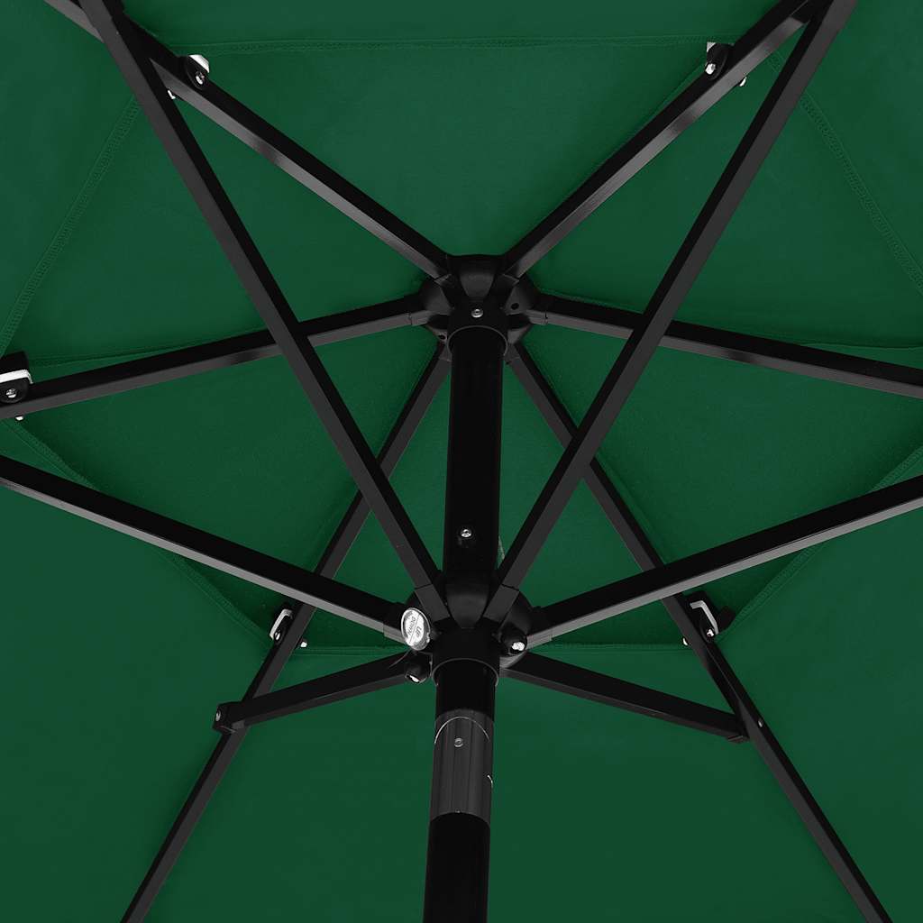 Sonnenschirm mit Aluminium-Mast 3-lagig Grün 2,5 m