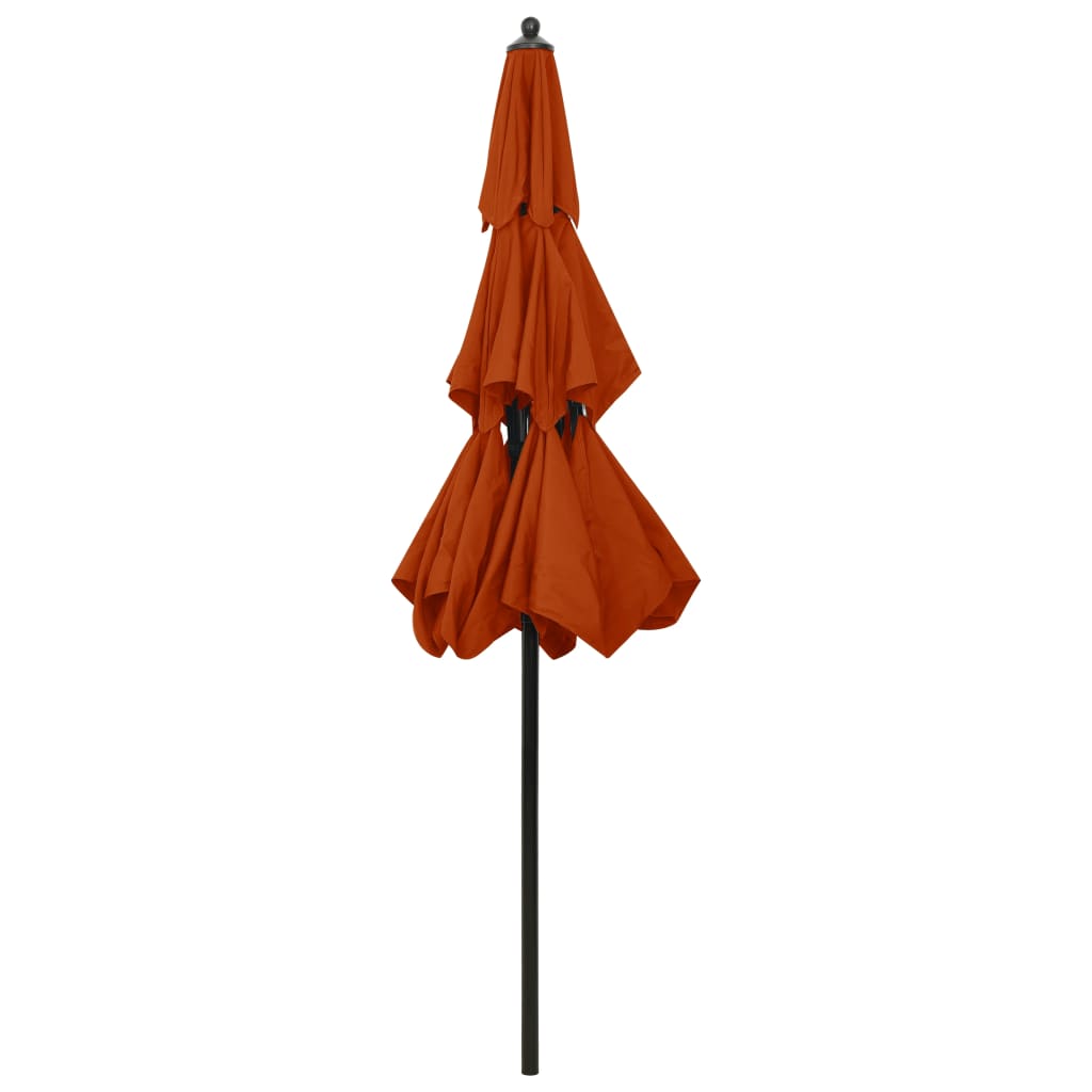 Sonnenschirm mit Aluminium-Mast 3-lagig Terrakottarot 2,5 m