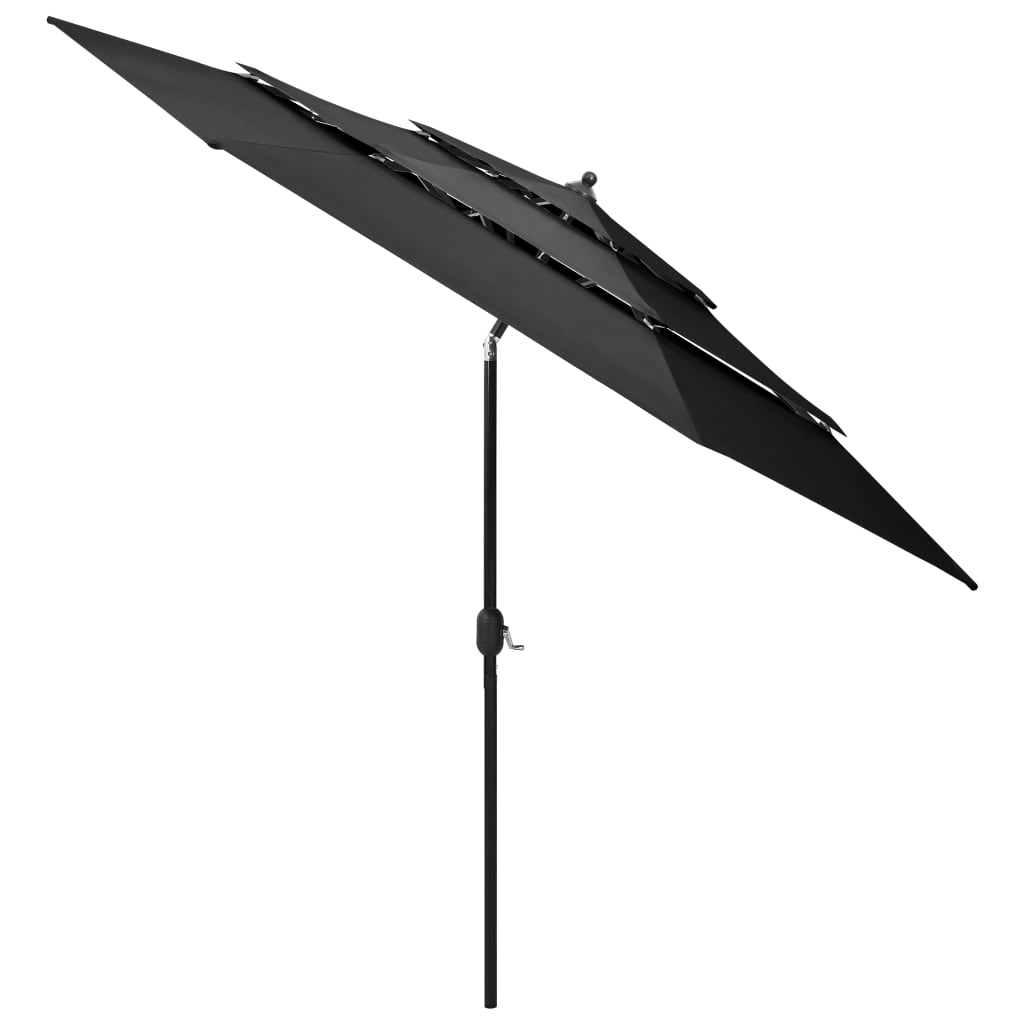 Sonnenschirm mit Aluminium-Mast 3-lagig Anthrazit 3 m