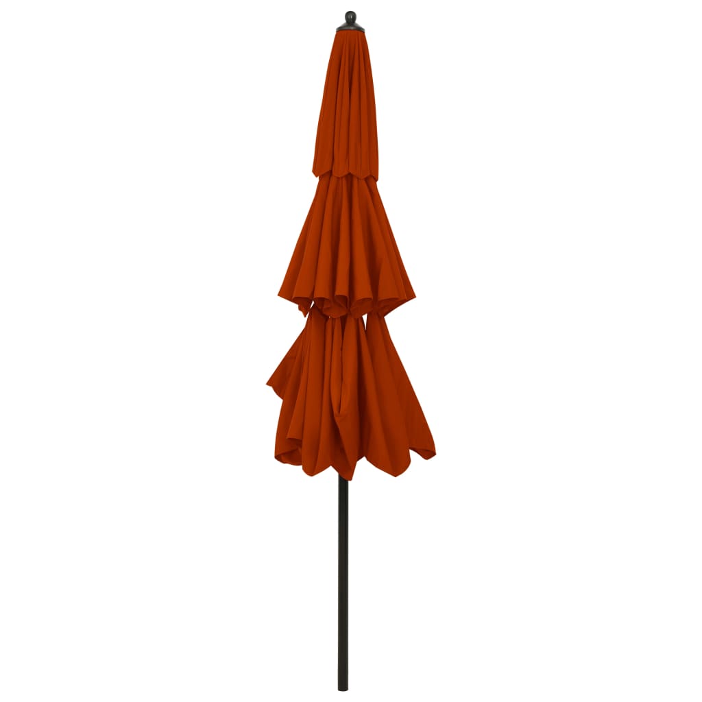 Sonnenschirm mit Aluminium-Mast 3-lagig Terrakottarot 3 m
