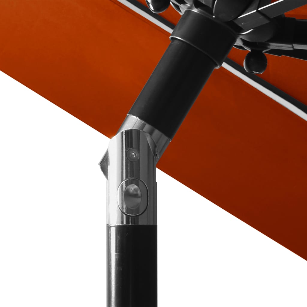 Sonnenschirm mit Aluminium-Mast 3-lagig Terrakottarot 3 m