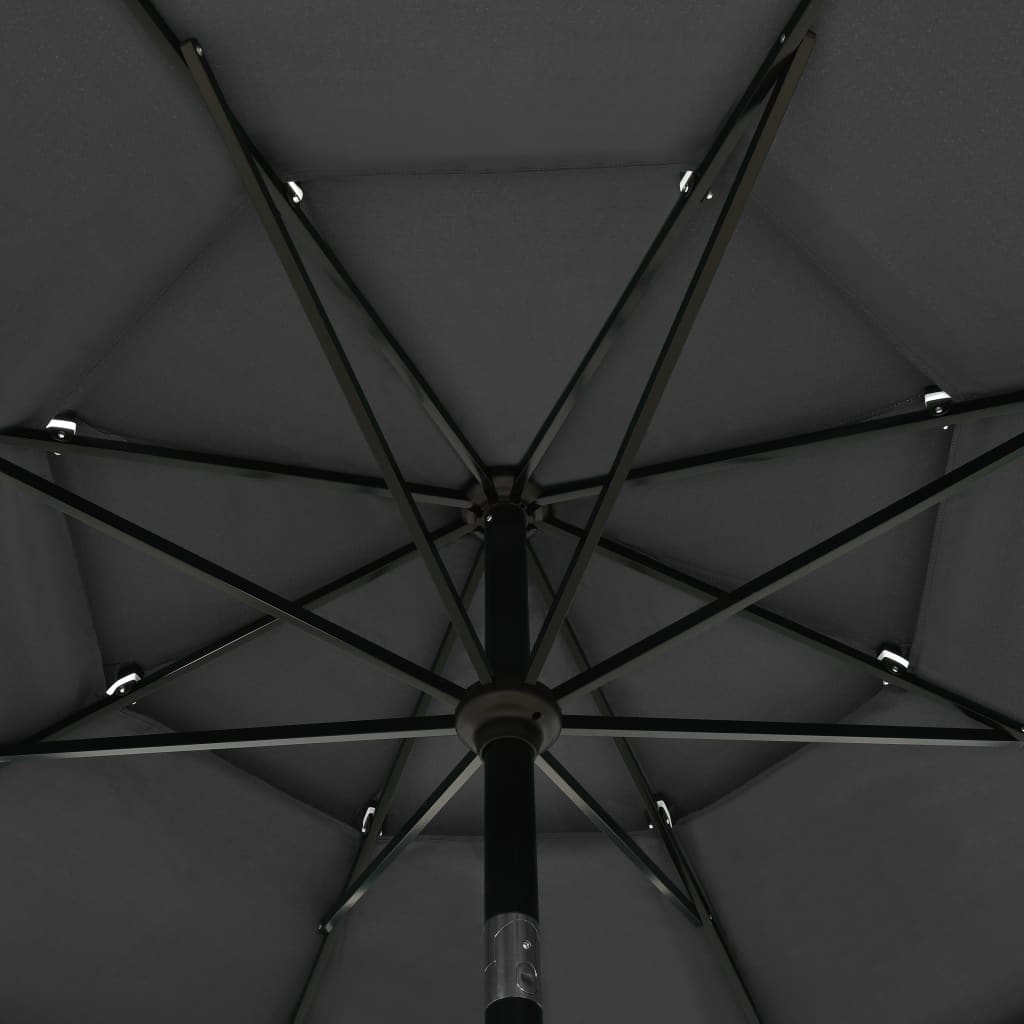 Sonnenschirm mit Aluminium-Mast 3-lagig Anthrazit 3,5 m