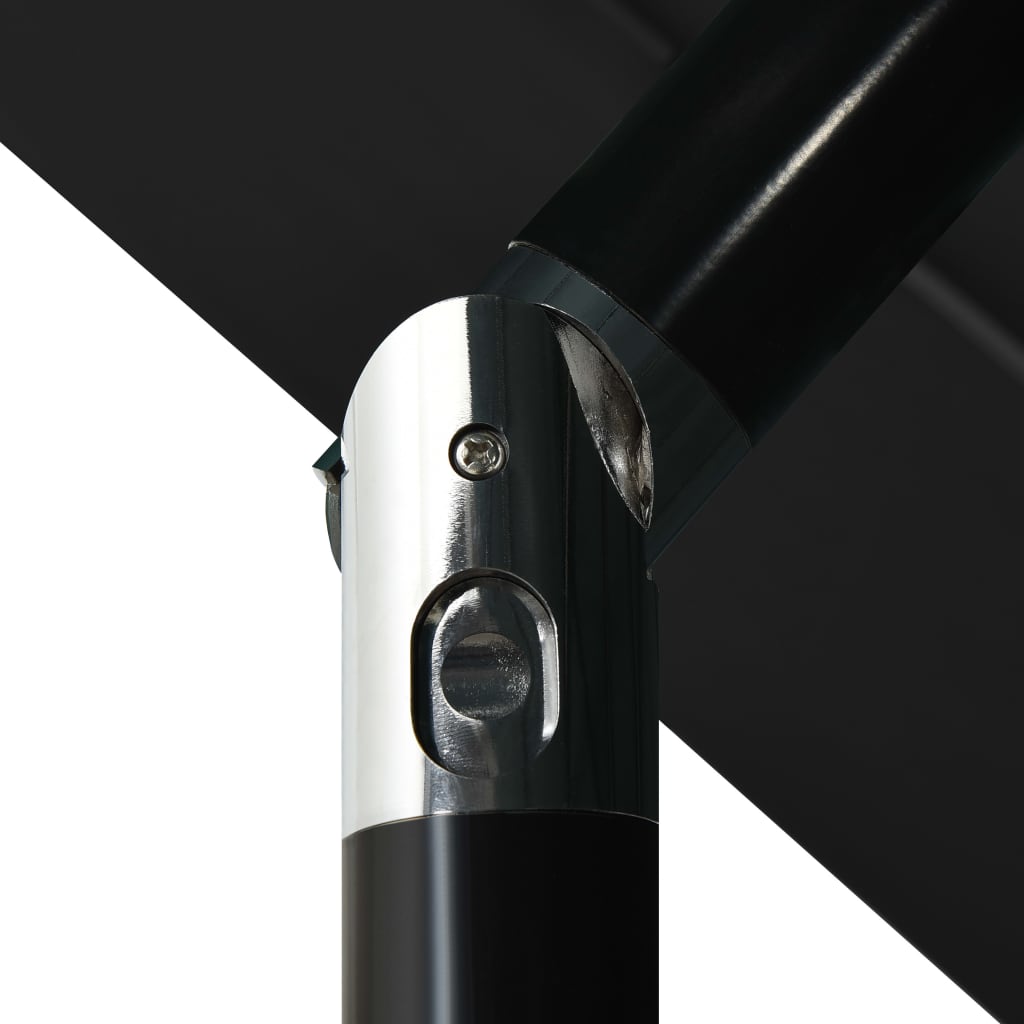 Parasol with aluminum pole 3-layer black 3.5 m