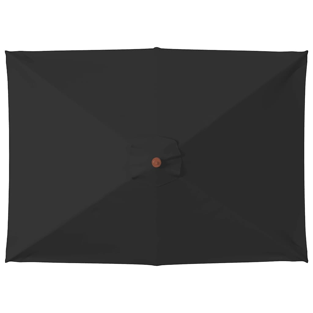 Sonnenschirm mit Holzmast Schwarz 150x200 cm
