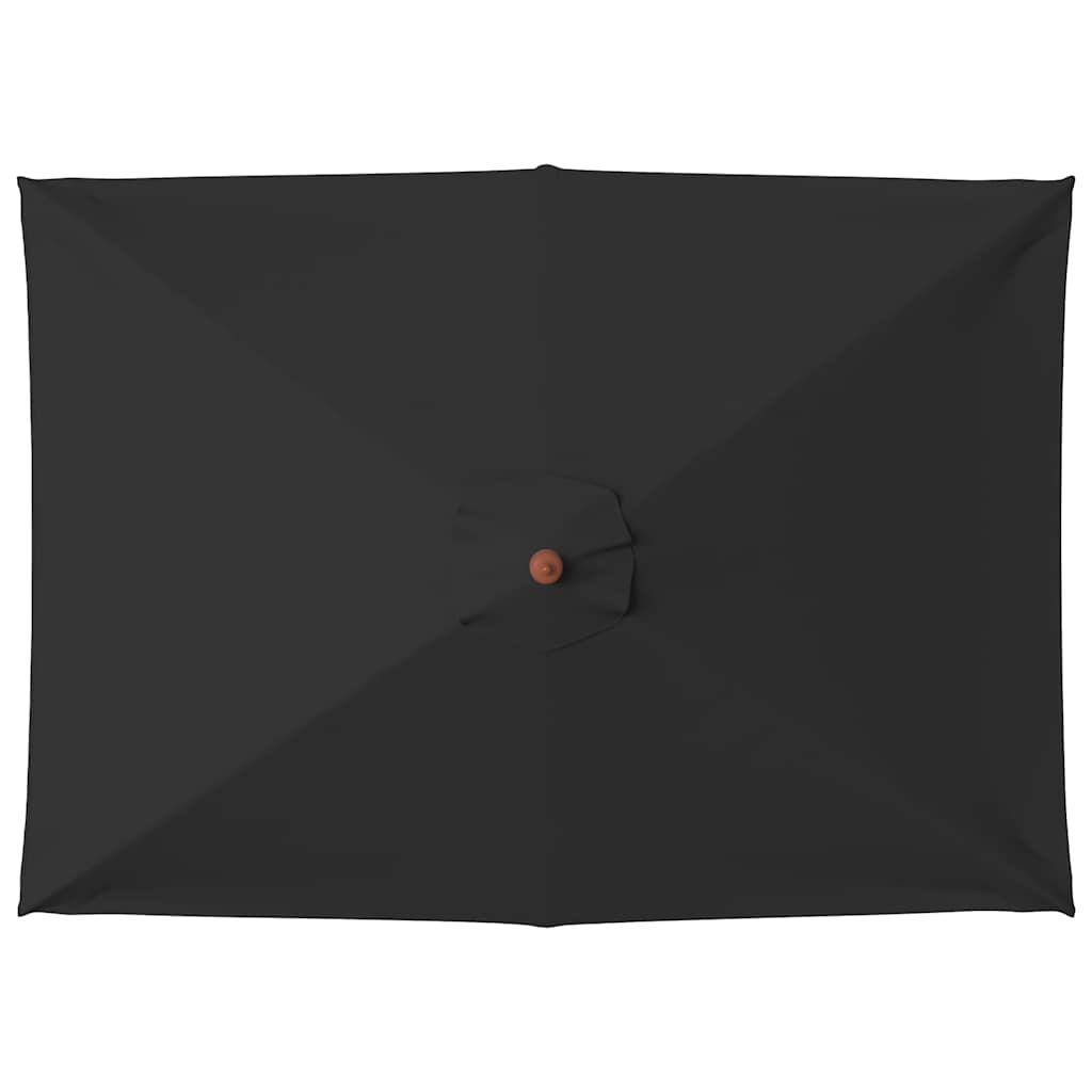 Sonnenschirm mit Holzmast Schwarz 150x200 cm