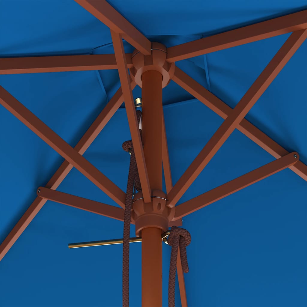 Sonnenschirm mit Holzmast Blau 150x200 cm