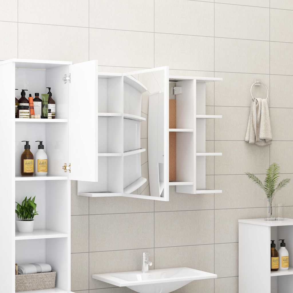 3-tlg. Badmöbel-Set Weiß Holzwerkstoff