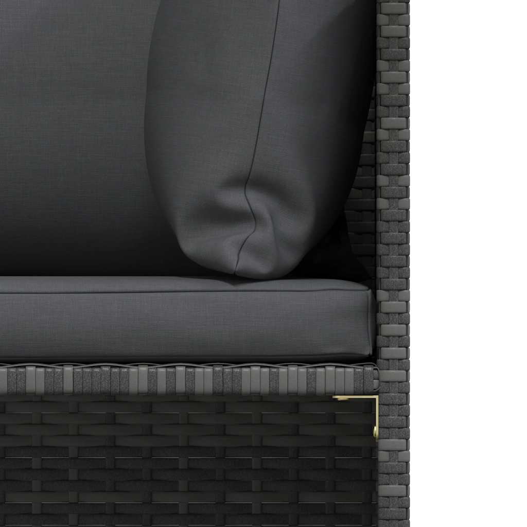 Modulares Ecksofa mit Kissen Grau Poly Rattan