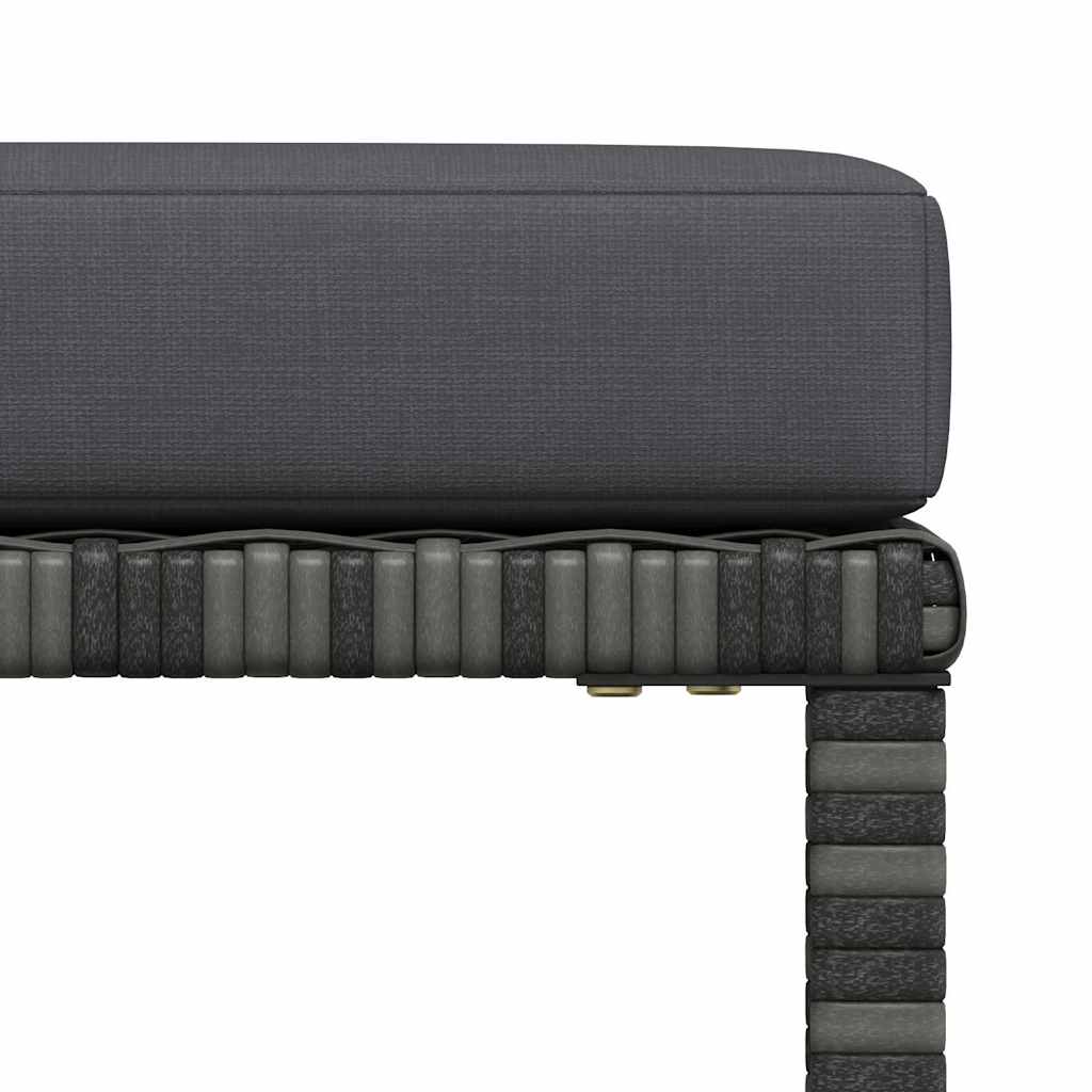 Modular-Fußhocker mit Kissen Grau Poly Rattan