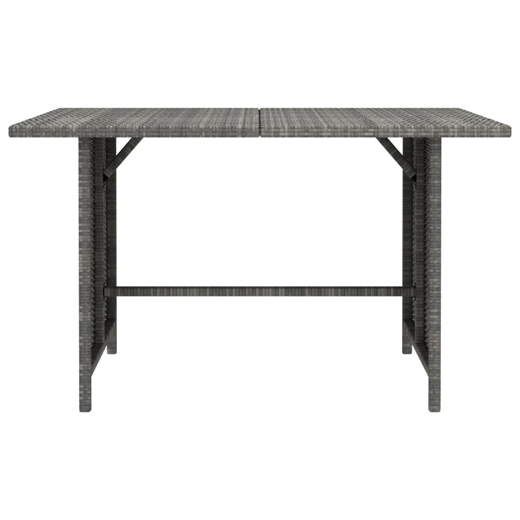 Table à manger de jardin gris 110x70x65 cm poly rotin