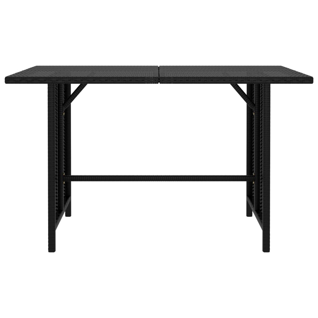 Table à manger de jardin noir 110x70x65 cm poly rotin