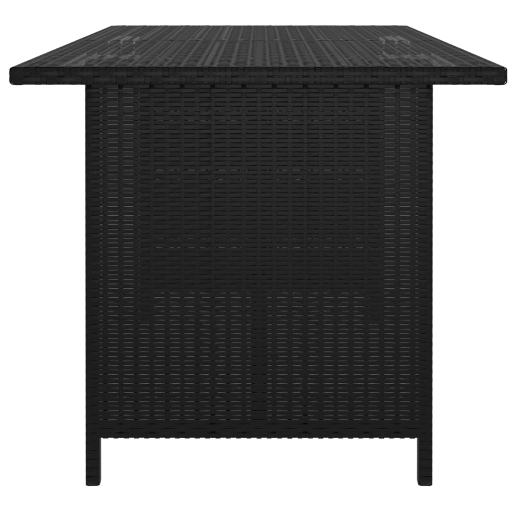 Table à manger de jardin noir 110x70x65 cm poly rotin