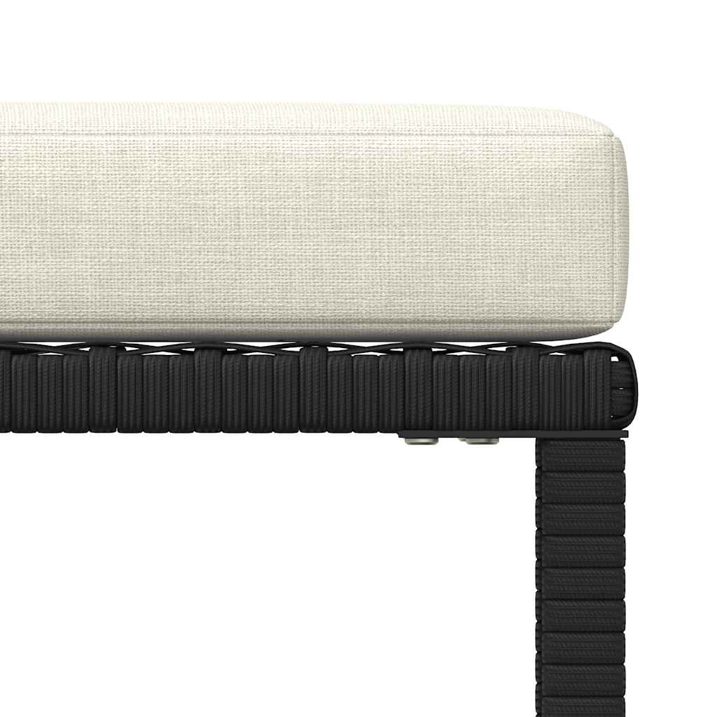 4-tlg. Garten-Sofagarnitur mit Auflagen Schwarz Poly Rattan