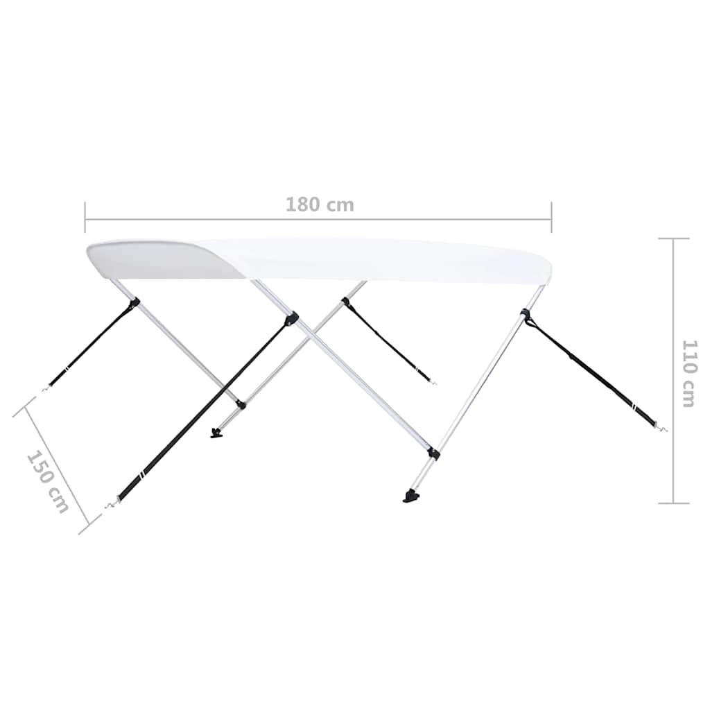 2-Bow Bimini Top Weiß 180x150x110 cm
