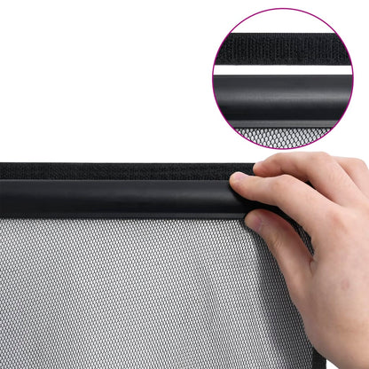 Insektenschutz für Türen 10-tlg. Netzvorhang Schwarz 240x240 cm