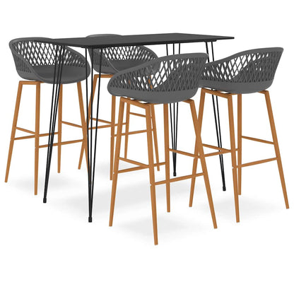 5-tlg. Bar-Set Schwarz und Grau
