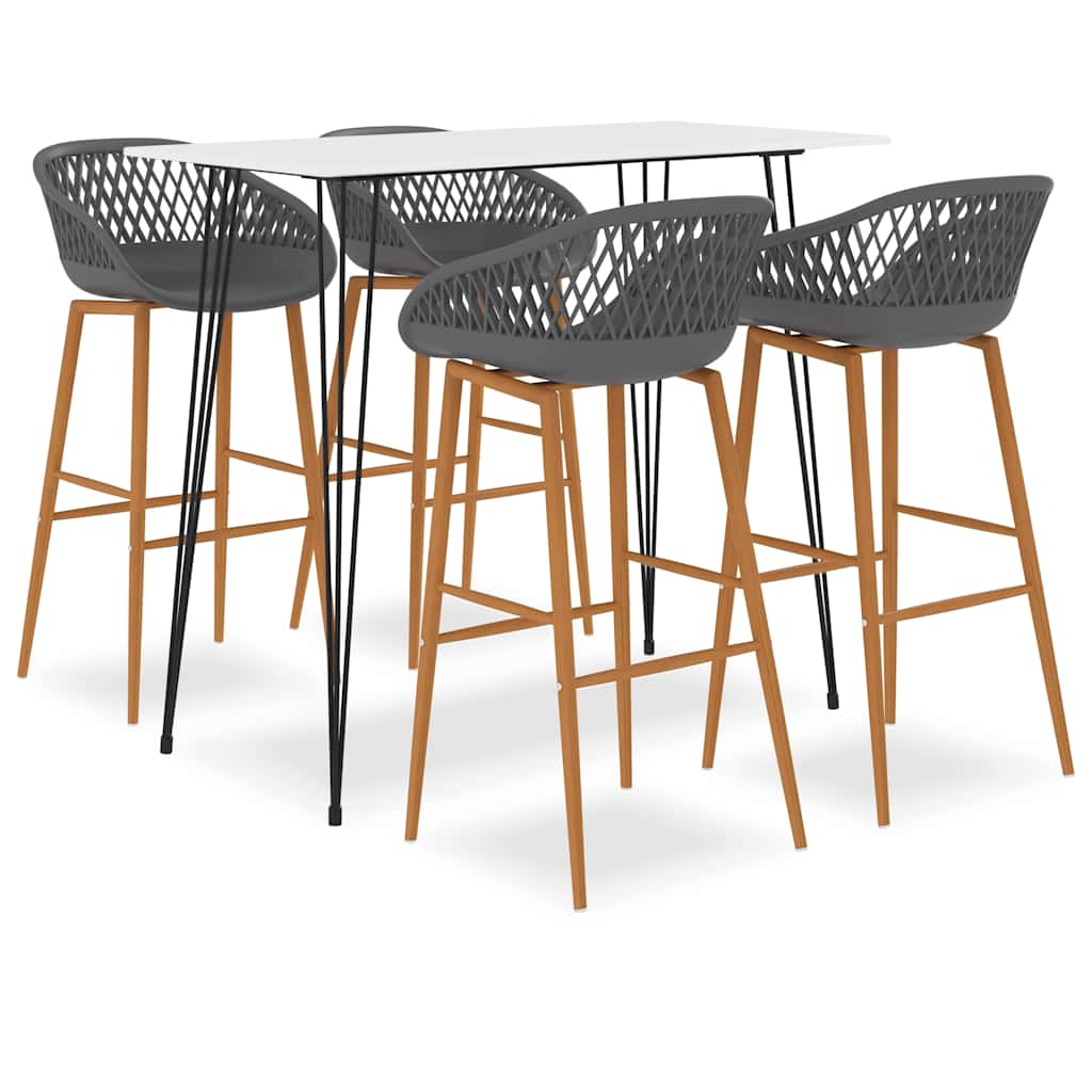 5-tlg. Bar-Set Weiß und Grau
