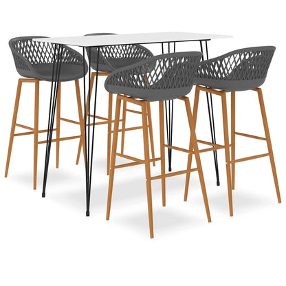 5-tlg. Bar-Set Weiß und Grau
