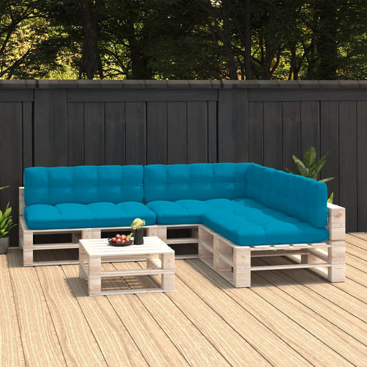 Coussins de canapé palette, 7 pièces, bleu