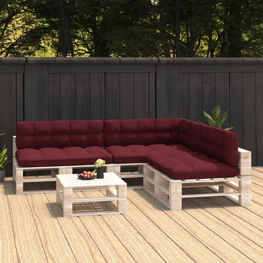 Palettensofa-Auflagen 7 Stk. Weinrot