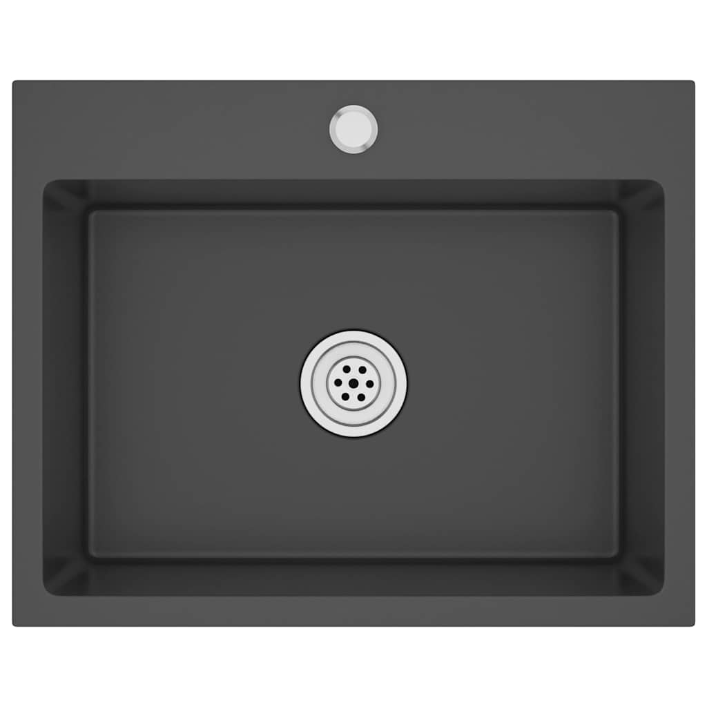 Handgemachte Einbauspüle Schwarz Edelstahl