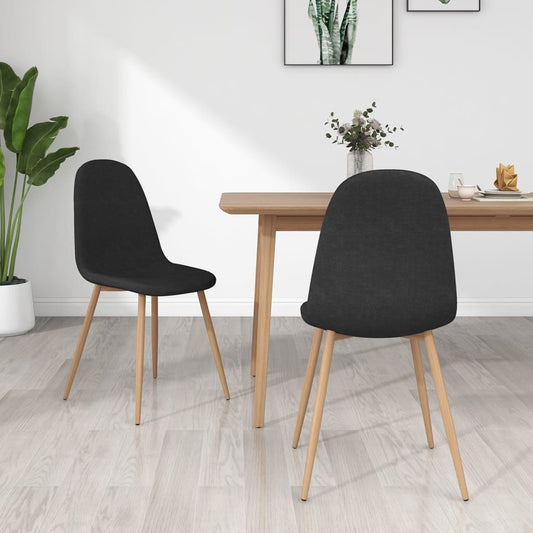 Esszimmerstühle 2 Stk. Schwarz Stoff