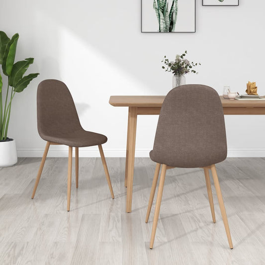 Esszimmerstühle 2 Stk. Taupe Stoff